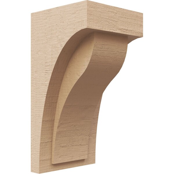 Ekena Millwork 5"W x 5"D x 10"H Wide Helena Rough Cedar Woodgrain TimberThane Corbel, Primed Tan CORUR05X05X10HELRCPR - main